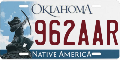 OK license plate 962AAR