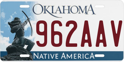 OK license plate 962AAV