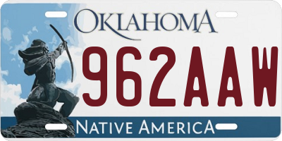 OK license plate 962AAW