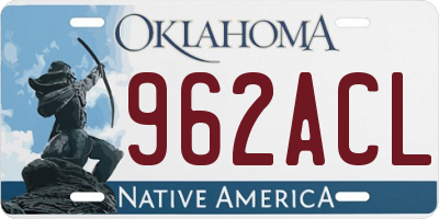 OK license plate 962ACL
