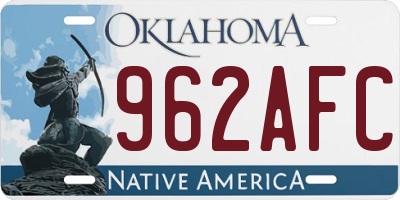 OK license plate 962AFC