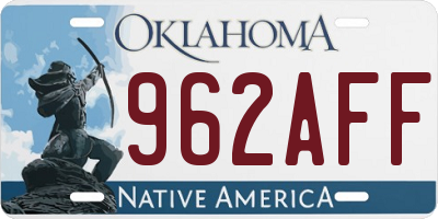 OK license plate 962AFF