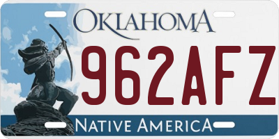 OK license plate 962AFZ