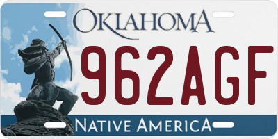 OK license plate 962AGF