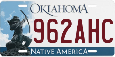 OK license plate 962AHC