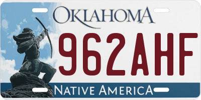 OK license plate 962AHF