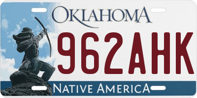 OK license plate 962AHK