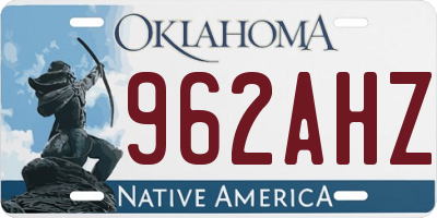 OK license plate 962AHZ