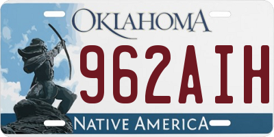 OK license plate 962AIH