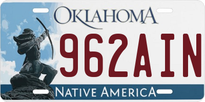 OK license plate 962AIN