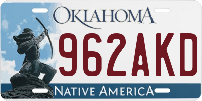 OK license plate 962AKD