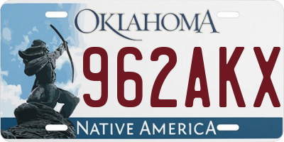 OK license plate 962AKX