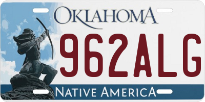 OK license plate 962ALG