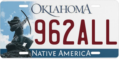 OK license plate 962ALL