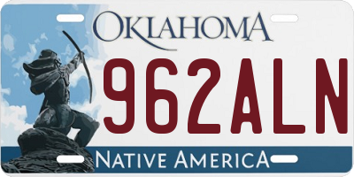 OK license plate 962ALN