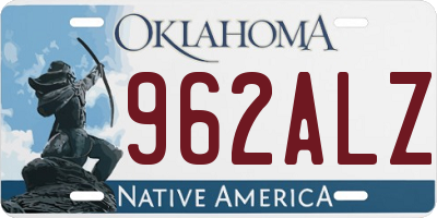 OK license plate 962ALZ