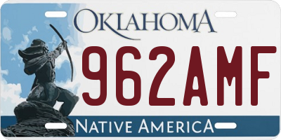 OK license plate 962AMF