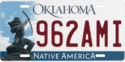 OK license plate 962AMI