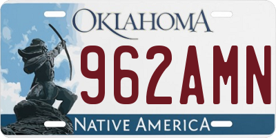 OK license plate 962AMN