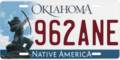 OK license plate 962ANE