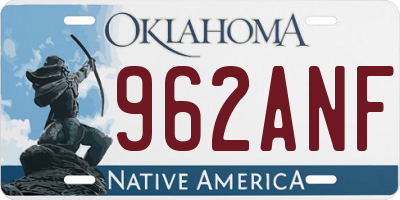 OK license plate 962ANF