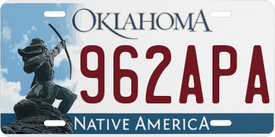 OK license plate 962APA
