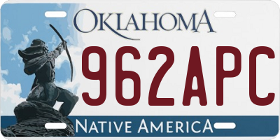OK license plate 962APC