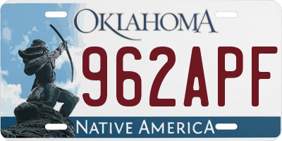 OK license plate 962APF