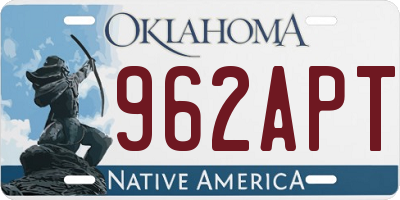 OK license plate 962APT