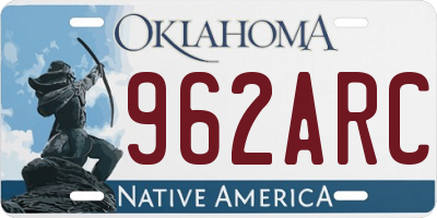 OK license plate 962ARC