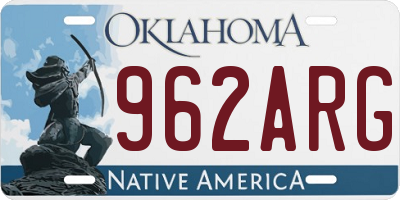OK license plate 962ARG