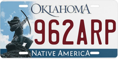 OK license plate 962ARP