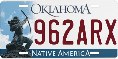 OK license plate 962ARX