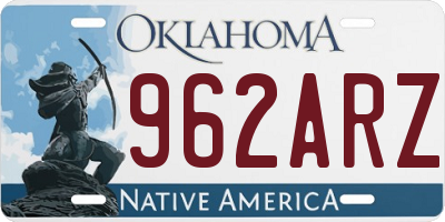 OK license plate 962ARZ