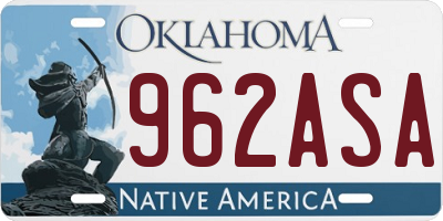 OK license plate 962ASA