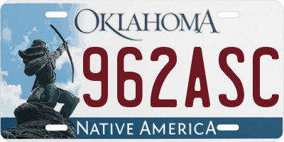 OK license plate 962ASC