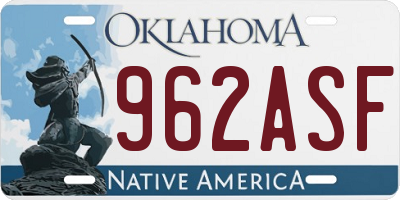 OK license plate 962ASF