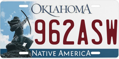 OK license plate 962ASW