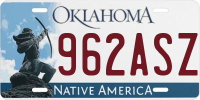 OK license plate 962ASZ