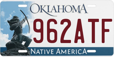 OK license plate 962ATF