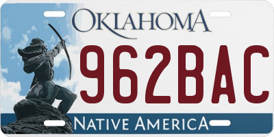 OK license plate 962BAC