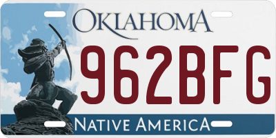 OK license plate 962BFG
