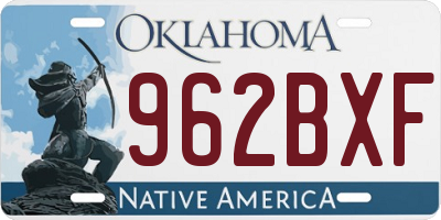 OK license plate 962BXF