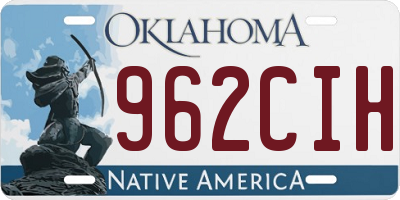 OK license plate 962CIH