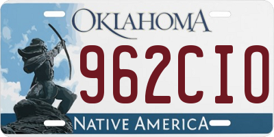 OK license plate 962CIO