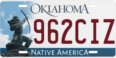 OK license plate 962CIZ