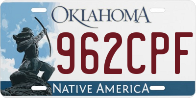 OK license plate 962CPF