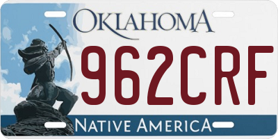OK license plate 962CRF