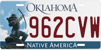 OK license plate 962CVW