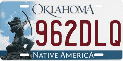 OK license plate 962DLQ